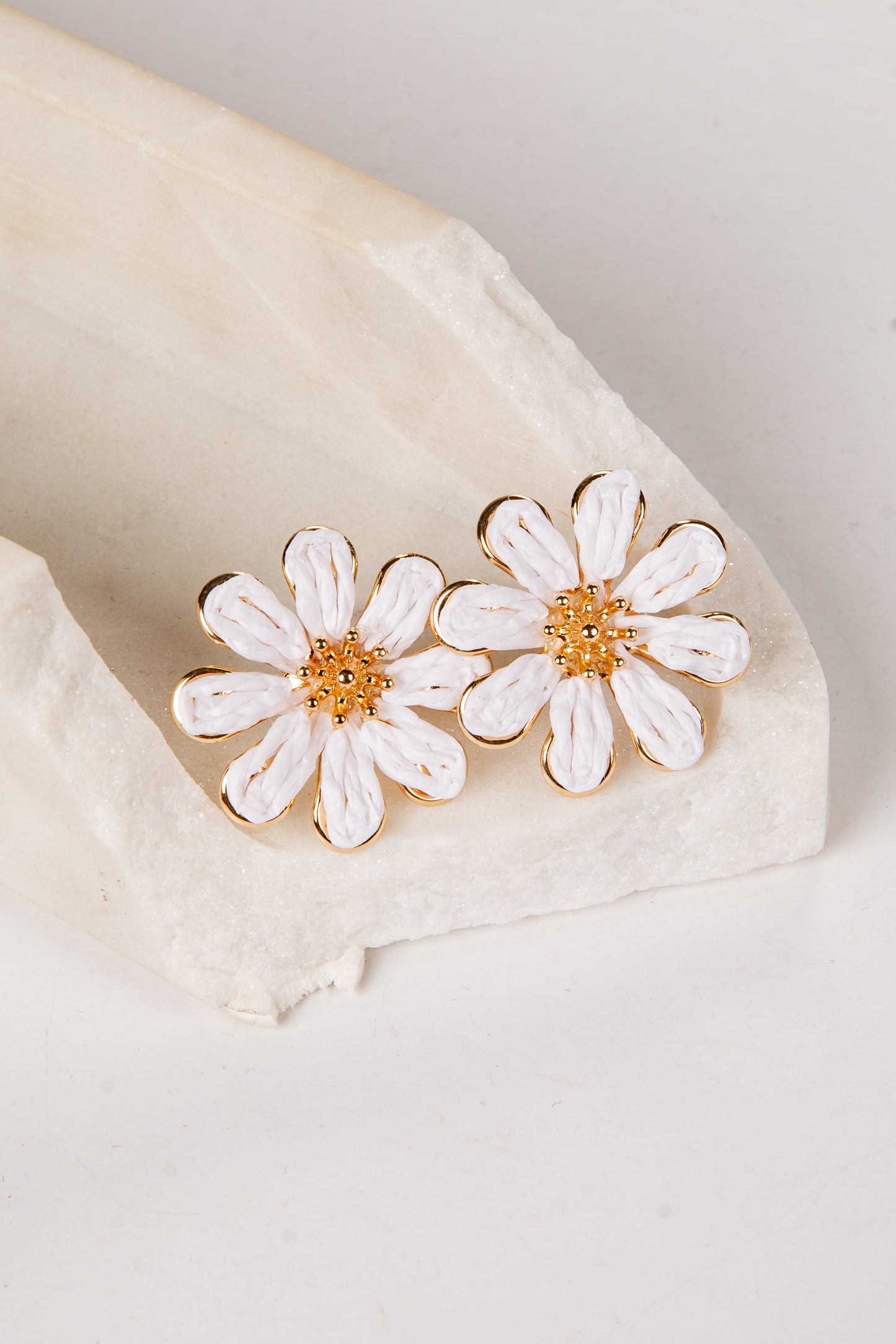 Aviana Raffia Floral Stud Earrings