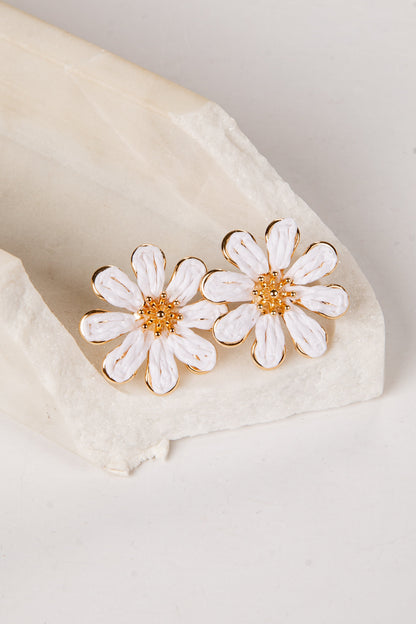 Aviana Raffia Floral Stud Earrings