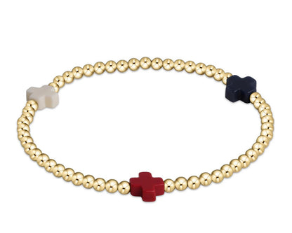 Signature Cross Gold Pattern Bead Bracelet-Firecracker