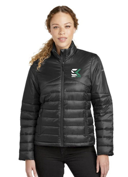 SKIS Eddie Bauer Ladies Quilted Coach Jacket SK Logo