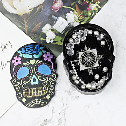 Skull Box Mold for Resin,Large Skull Jewelry Box Resin Mold