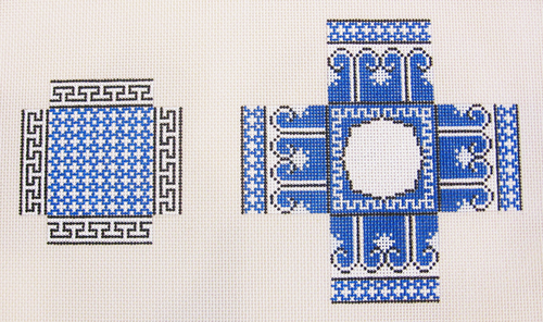 Needlepoint Small Blue Willow Box Canvas