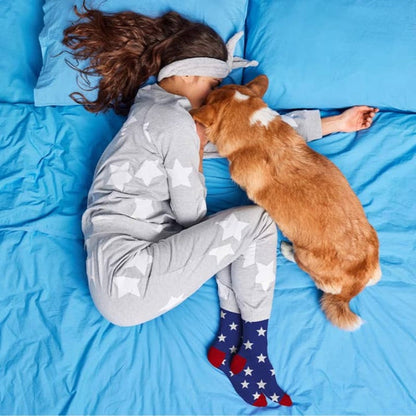 Extreme Fit Wholesale Pet Socks Stars Patriotic Matching Pet & Owner Fun Socks - One Size Fits Most