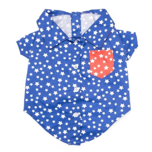 The Worthy Dog CollardShirts SM Stars Red White Blue Patriotic Collared Dog Shirt
