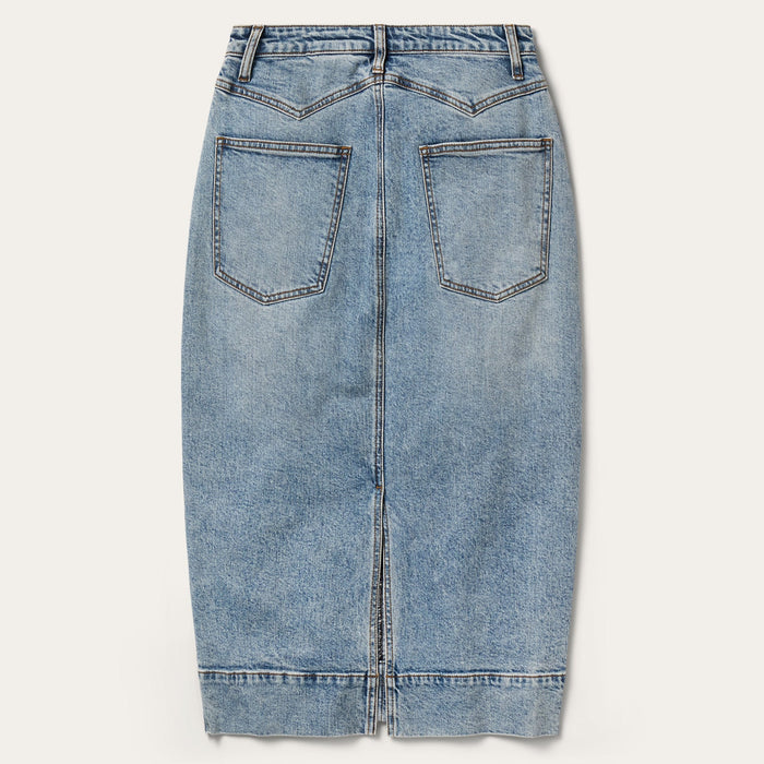 Stetson Women's Denim Midi Skirt in Washed Denim