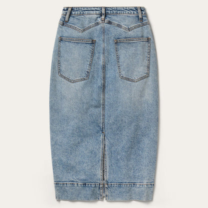 Stetson Women's Denim Midi Skirt in Washed Denim