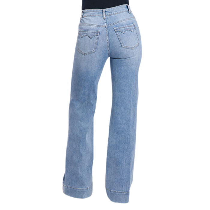 Stetson Women's No. 751 High Waisted Wide Leg Jean in Medium Wash