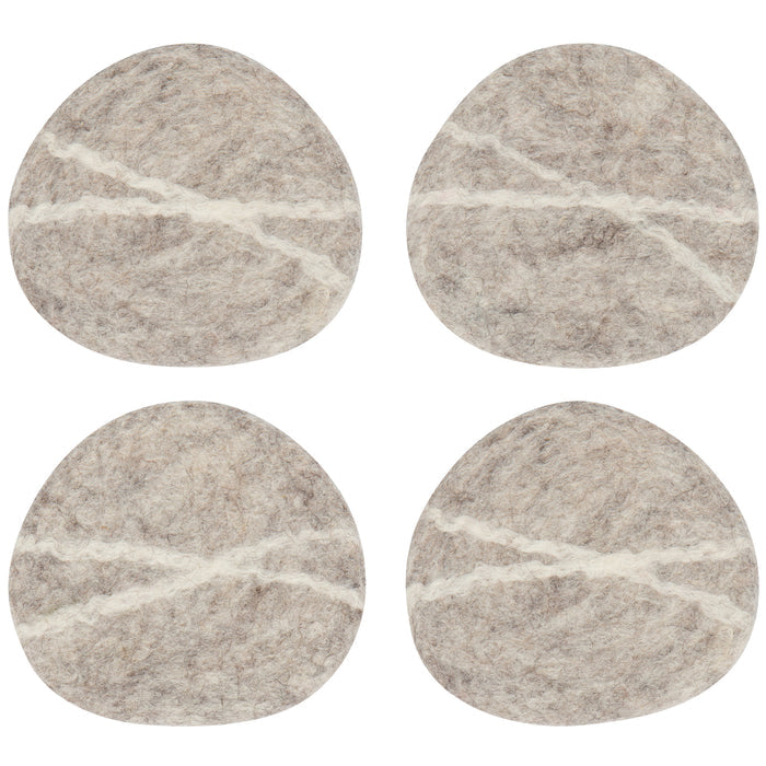 Striato Felt Wool Coasters Set of 4 - Flint
