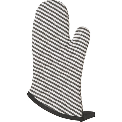 Superior Black Narrow Stripe Oven Mitt