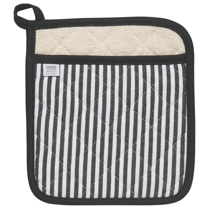 Superior Black Narrow Stripe Pocket Potholder