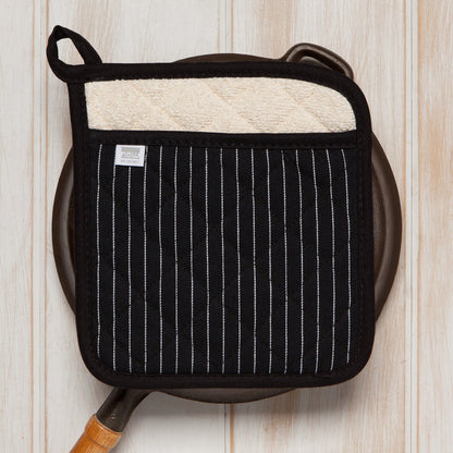 Superior Black Pinstripe Pocket Potholder