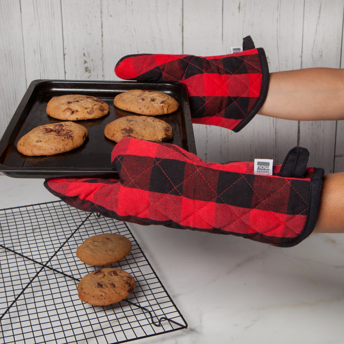 Superior Buffalo Check Red Oven Mitt