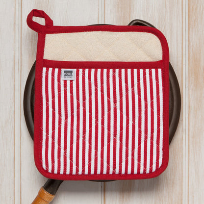 Superior Red Narrow Stripe Pocket Potholder