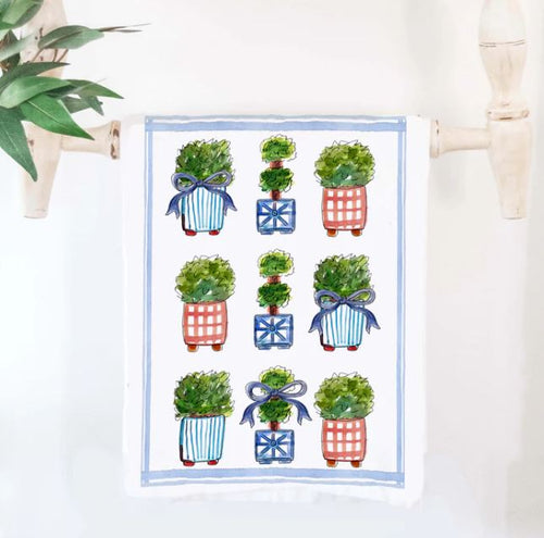 Tea Towel Plants and Bows Towel
