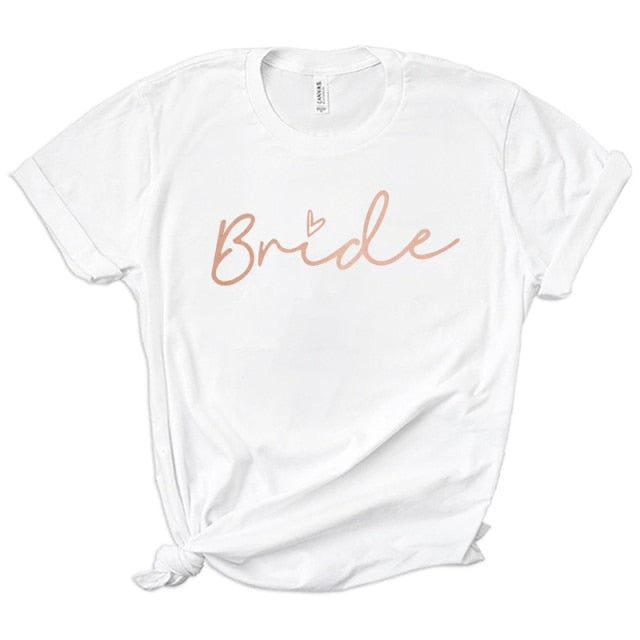 Team Bride T Shirts with Little Heart Design - Blue - White - Wedding Bridal Squad Heart T-shirt Bridesmaids