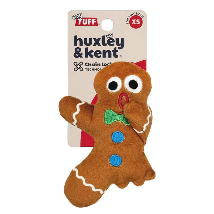 Huxley & Kent Dog Toys Tiny Tuff Ginger Snapped Christmas Holiday Plush Squeaky Dog Toy