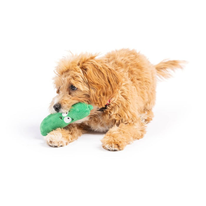 Huxley & Kent Dog Toys Tiny Tuff Green Dell Pickle Plush Squeak Dog Toy