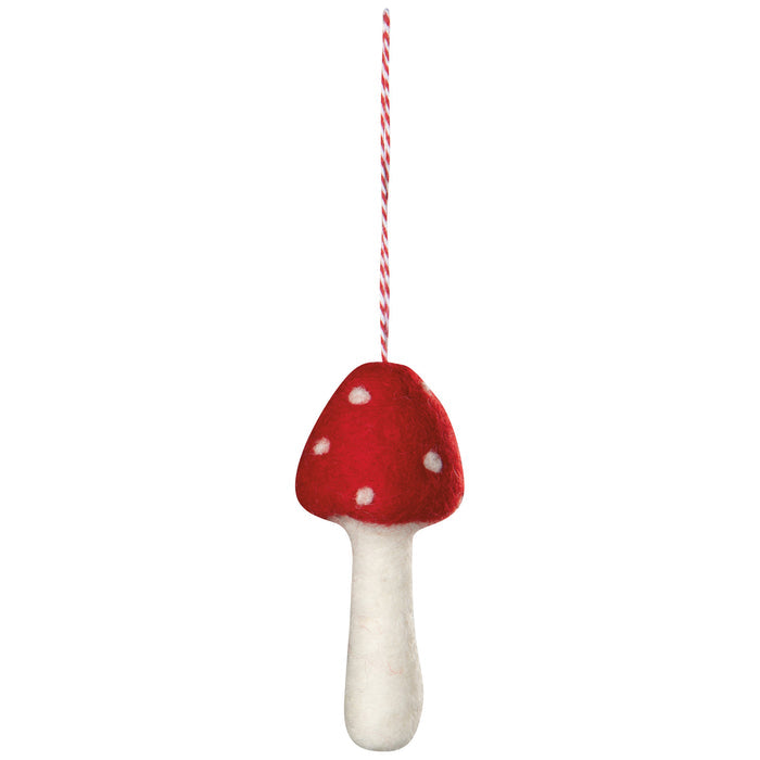 Toadstool Felt Christmas Tree Ornaments - 4 Assorted Styles