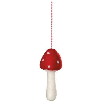 Toadstool Felt Christmas Tree Ornaments - 4 Assorted Styles