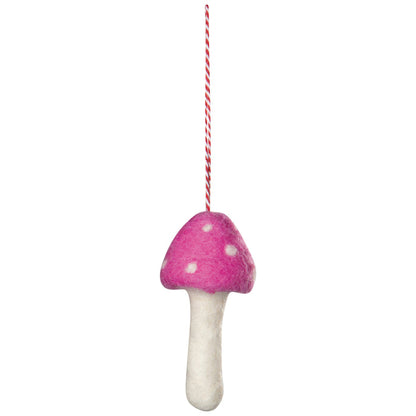 Toadstool Felt Christmas Tree Ornaments - 4 Assorted Styles