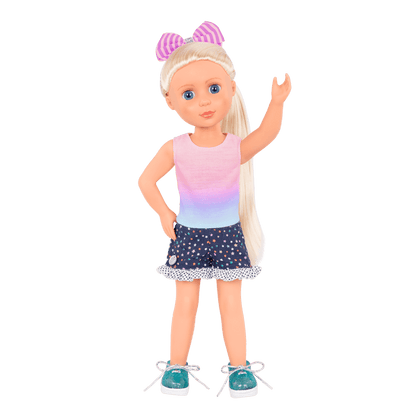 Doll outfit top shorts and shoes