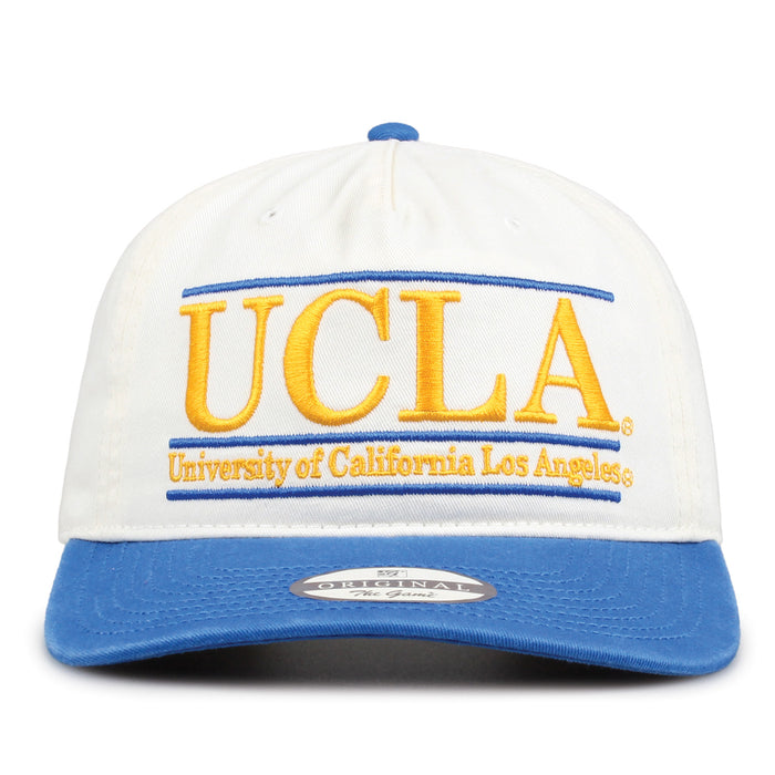 UCLA Original Bar snapback hat with embroidered school design, front view