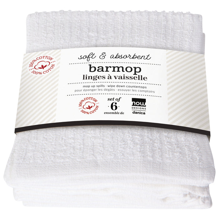 Utility Barmops Small White Set of 6
