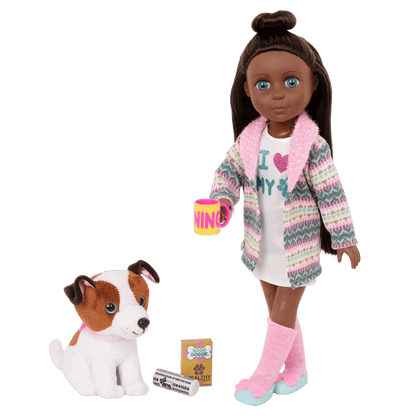 Robe and pet accessories for 14-inch doll