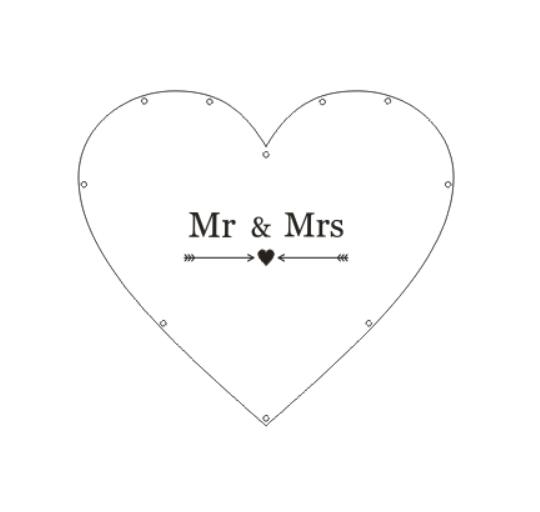 Wedding Mr and Mrs Acrylic Heart Wish Drop Box-Guest Book Alternative