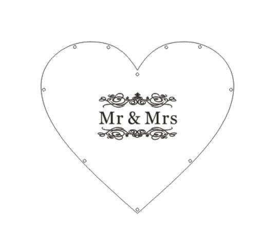 Wedding Mr and Mrs Acrylic Heart Wish Drop Box-Guest Book Alternative