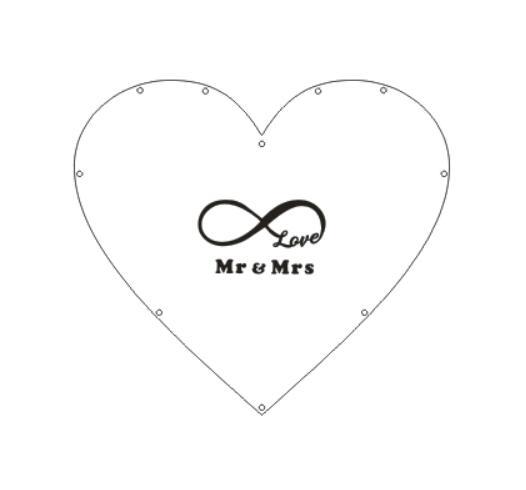 Wedding Mr and Mrs Acrylic Heart Wish Drop Box-Guest Book Alternative