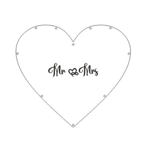 Wedding Mr and Mrs Acrylic Heart Wish Drop Box-Guest Book Alternative