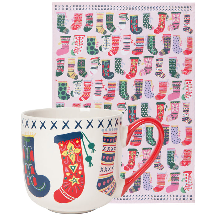 Winter Woolens Christmas Mug and Dishtowel Set