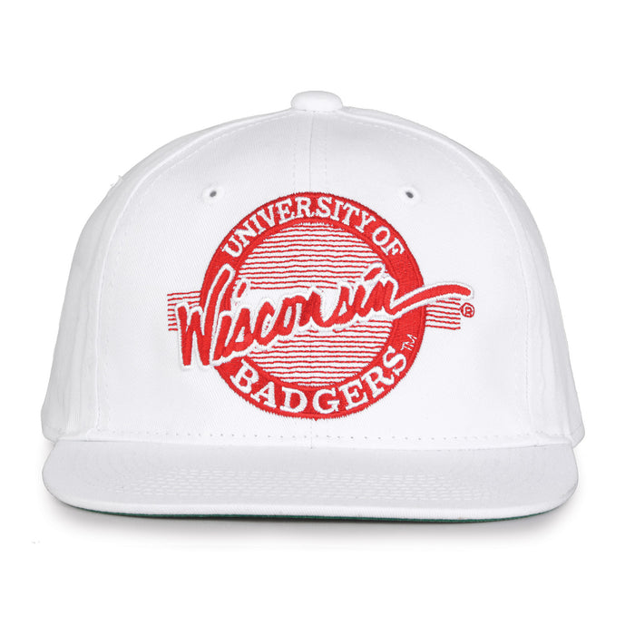 Retro Circle Snapback - White