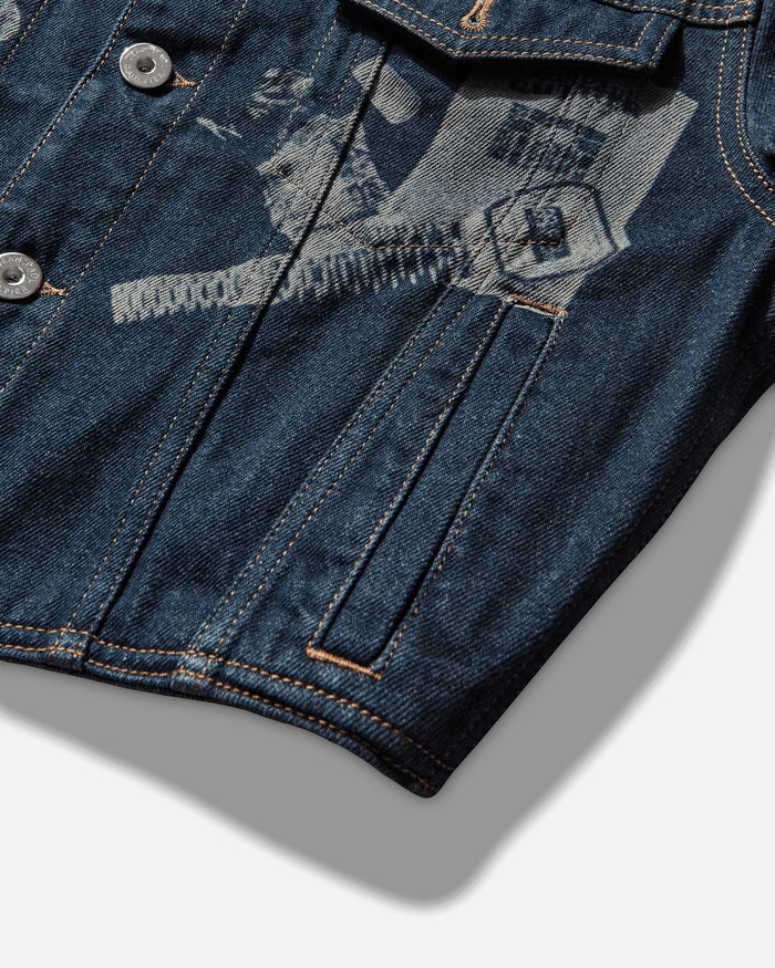 Jean Paul Gaultier Wmns Denim Jacket With Trompe L'Oeil Print Vintageblue Coats and Jackets Denim Jackets 26-01-W-JA035-D027 57