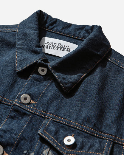 Jean Paul Gaultier Wmns Denim Jacket With Trompe L'Oeil Print Vintageblue Coats and Jackets Denim Jackets 26-01-W-JA035-D027 57