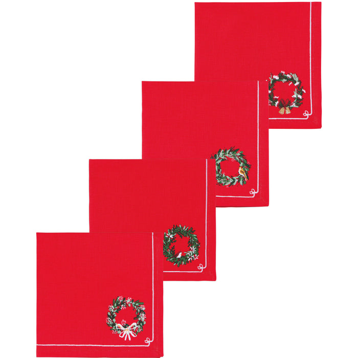 Wreaths Christmas Napkins Set of 4