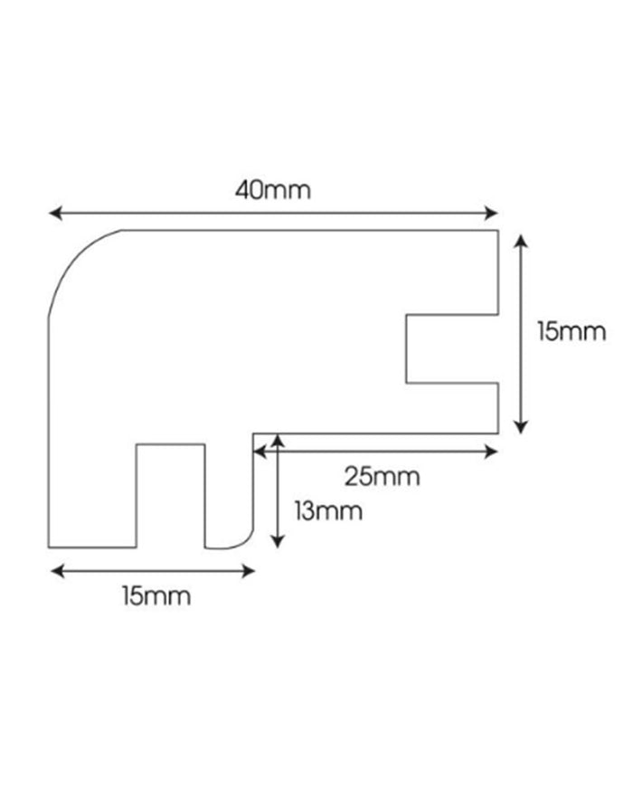 WS7 900mm Solid Oak Flush-Fit Nosing - Whitewashed Oak