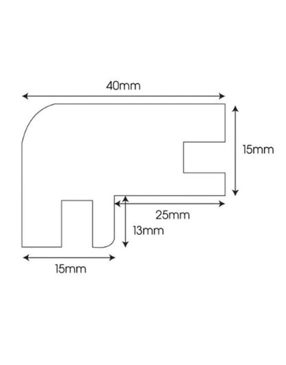 WS7 900mm Solid Oak Flush-Fit Nosing - Whitewashed Oak