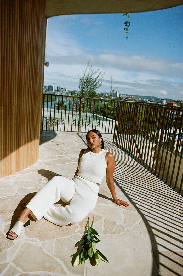 Yukio Knit Pants - White
