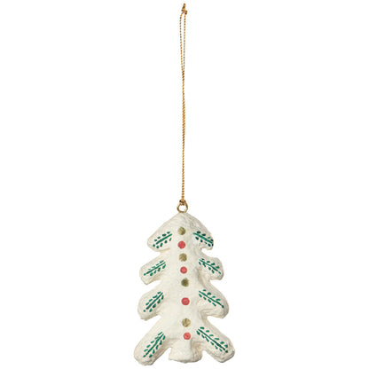 Yuletide Mache Christmas Tree Ornaments - 3 Assorted Styles