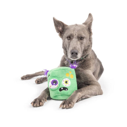Huxley & Kent Dog Toys Zombie Pop 'n Fetch Pop-Eye Spooky Halloween Plush Squeaky Dog Toy